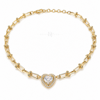 Amora Heart | Pavé Halo Necklace
