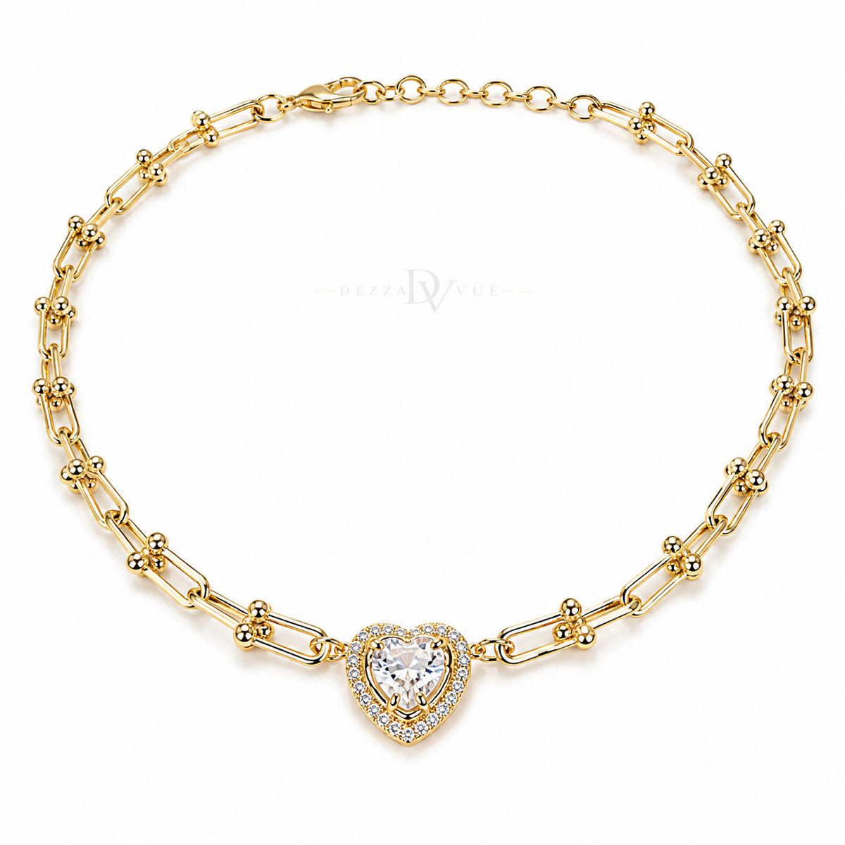 Amora Heart | Pavé Halo Necklace
