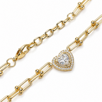 Amora Heart | Pavé Halo Necklace