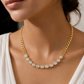 Celeste Row | Bezel-Set Curb Chain Necklace