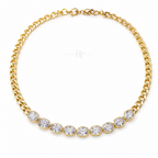 Celeste Row | Bezel-Set Curb Chain Necklace