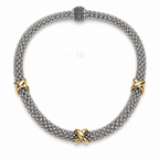 Trinity Knot | Two-Tone Mesh Collar Necklace