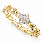 Radiant Clover Link | Pavé Statement Bangle