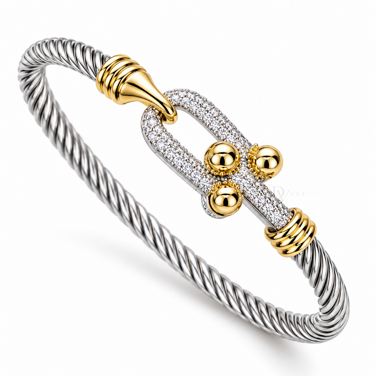 Mariner Cable | Two-Tone Pavé Bangle