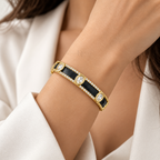 Midnight Gallery | Black Pavé Oval Station Bangle