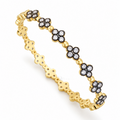 Rosette Noir | Pavé Floral Station Bangle