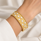 Ivory Fleur | Mother-of-Pearl Wide Bangle