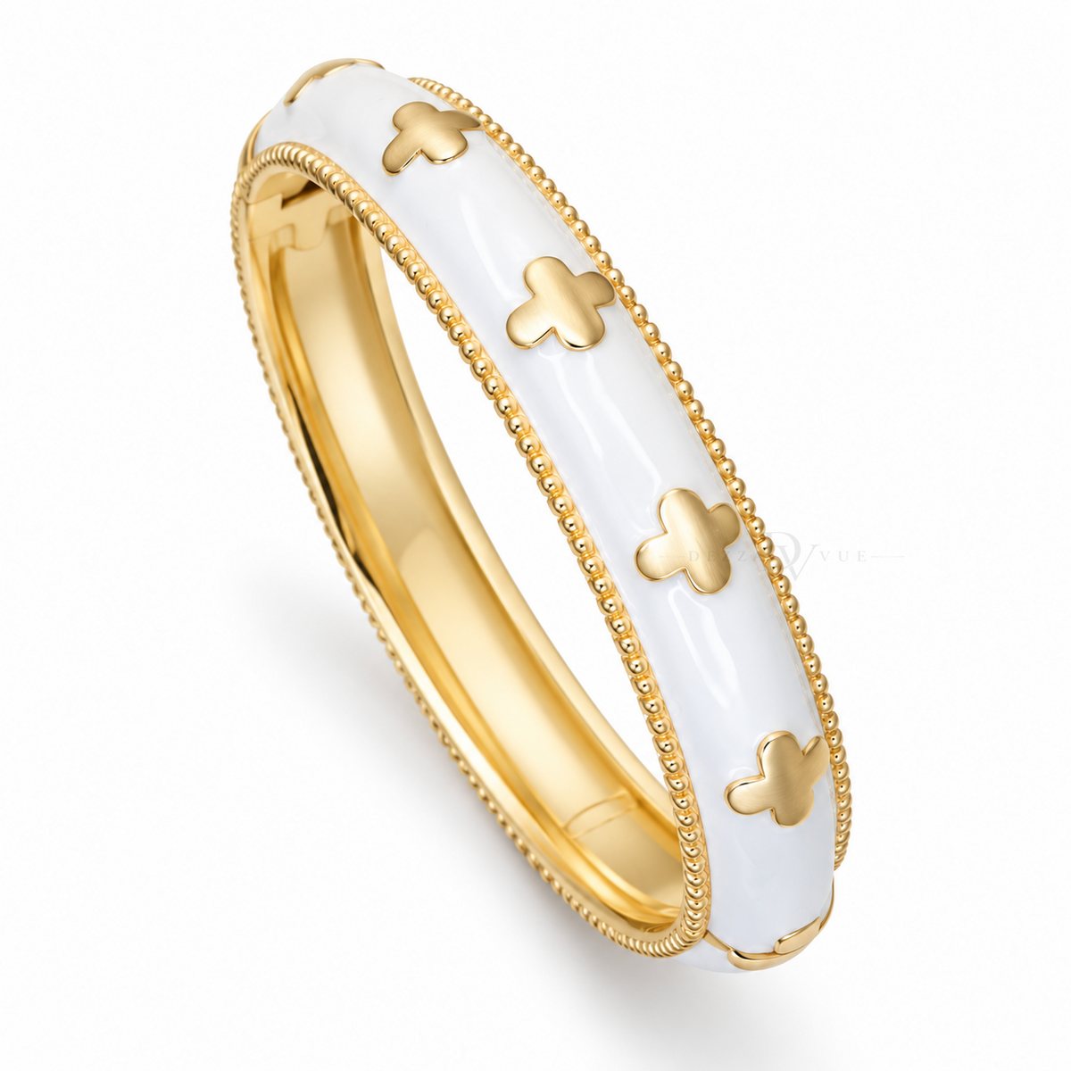Ivory Silhouette | Mother-of-Pearl Clover Bangle