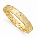 Ivory Clover | Brushed Gold-Tone Bangle