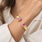 Rosé Cushion | Hammered Open Cuff