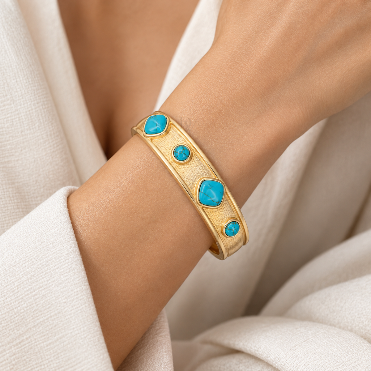 Azure Cabochon | Turquoise Station Bangle