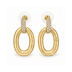 Soleil Link | Sculpted Pavé Drop Earrings