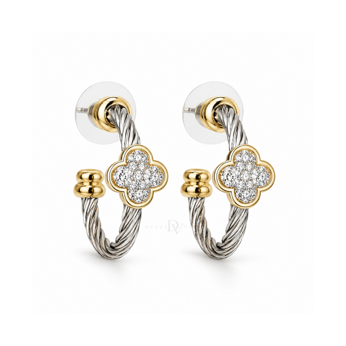 Lumière Twist | Two-Tone Clover Hoops