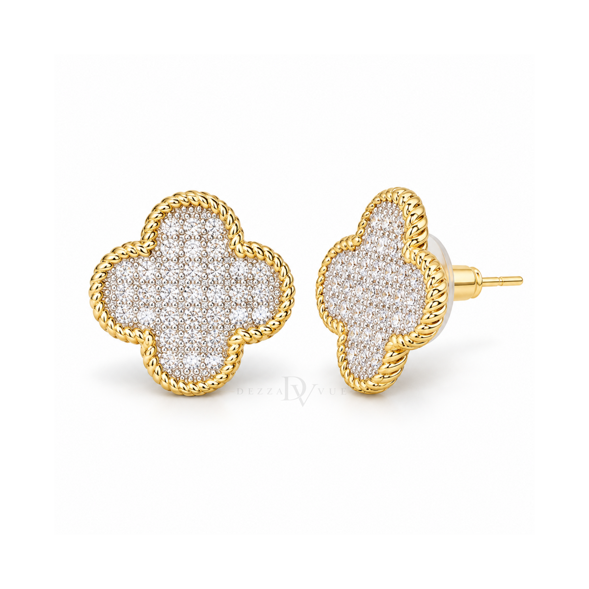 Radiant Clover | Pavé Stud Earrings