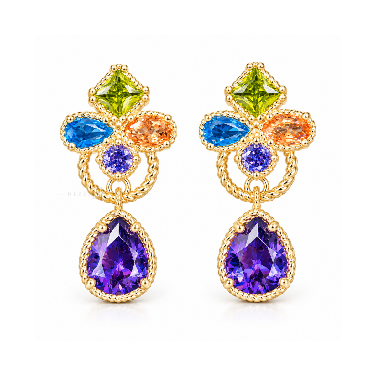 Violet Garden | Multicolor Teardrop Earrings