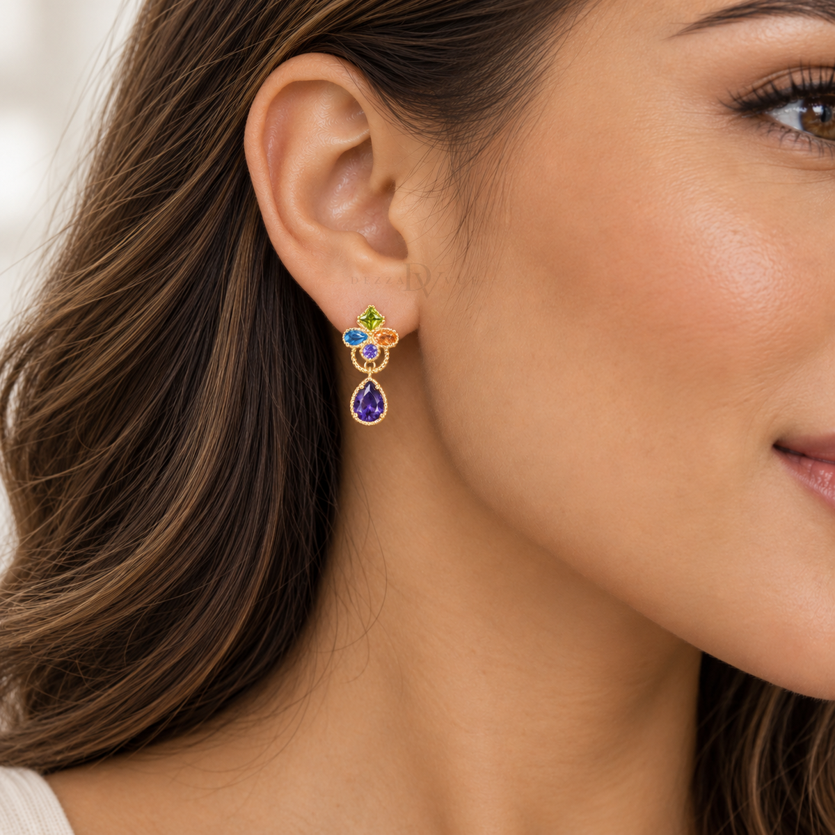 Violet Garden | Multicolor Teardrop Earrings