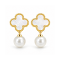 Pearl Cascade | Mother-of-Pearl Clover Drop Earrings