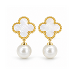 Pearl Cascade | Mother-of-Pearl Clover Drop Earrings