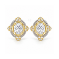 Regency Oval | Two-Tone Double-Halo Studs