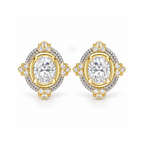 Regency Oval | Two-Tone Double-Halo Studs