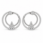 Fleur Orbit | White Gold-Tone Floral Hoops