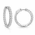 Classic Sparkle | White Gold-Tone Pavé Hoops