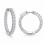 Classic Sparkle | White Gold-Tone Pavé Hoops