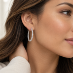 Rivière Sparkle | White Gold-Tone Tennis Hoops