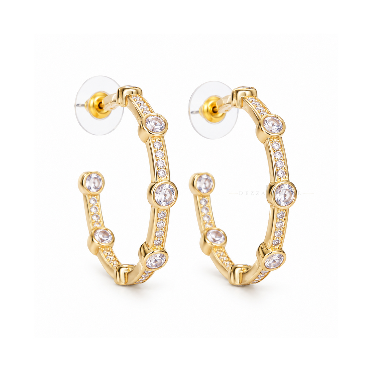 Celestial Orbit | Bezel-Set Pavé Hoops