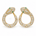 Emerald Serpent | Pavé Circular Drop Earrings