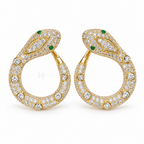 Emerald Serpent | Pavé Circular Drop Earrings