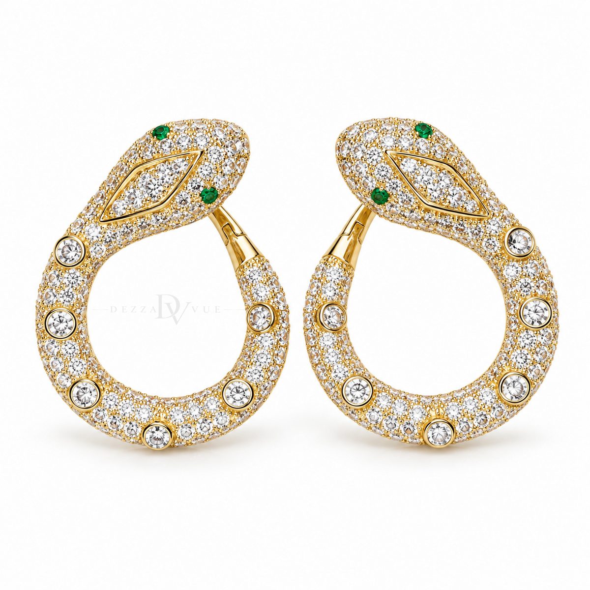 Emerald Serpent | Pavé Circular Drop Earrings