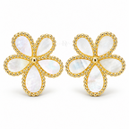 Ivory Bloom | Mother-of-Pearl Flower Studs