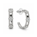 Noir Rosette | Black Pavé White Gold-Tone Hoops
