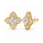 Lumière Star | Floral Pavé Stud Earrings