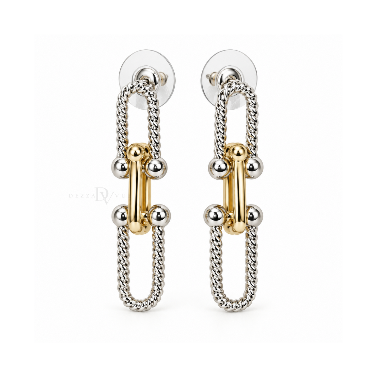 Mariner Motion | Two-Tone Chain Drop Earrings