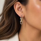 Mariner Motion | Two-Tone Chain Drop Earrings