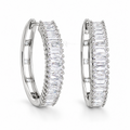 Éclat Baguette | White Gold-Tone Baguette Hoops