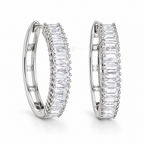 Éclat Baguette | White Gold-Tone Baguette Hoops