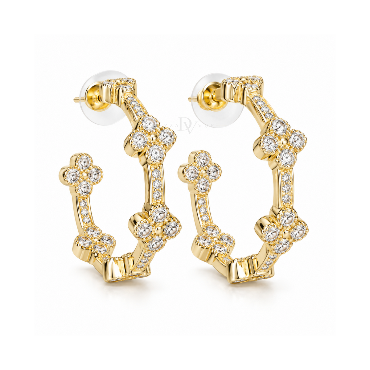 Fleur Sparkle | Floral Station Pavé Hoops