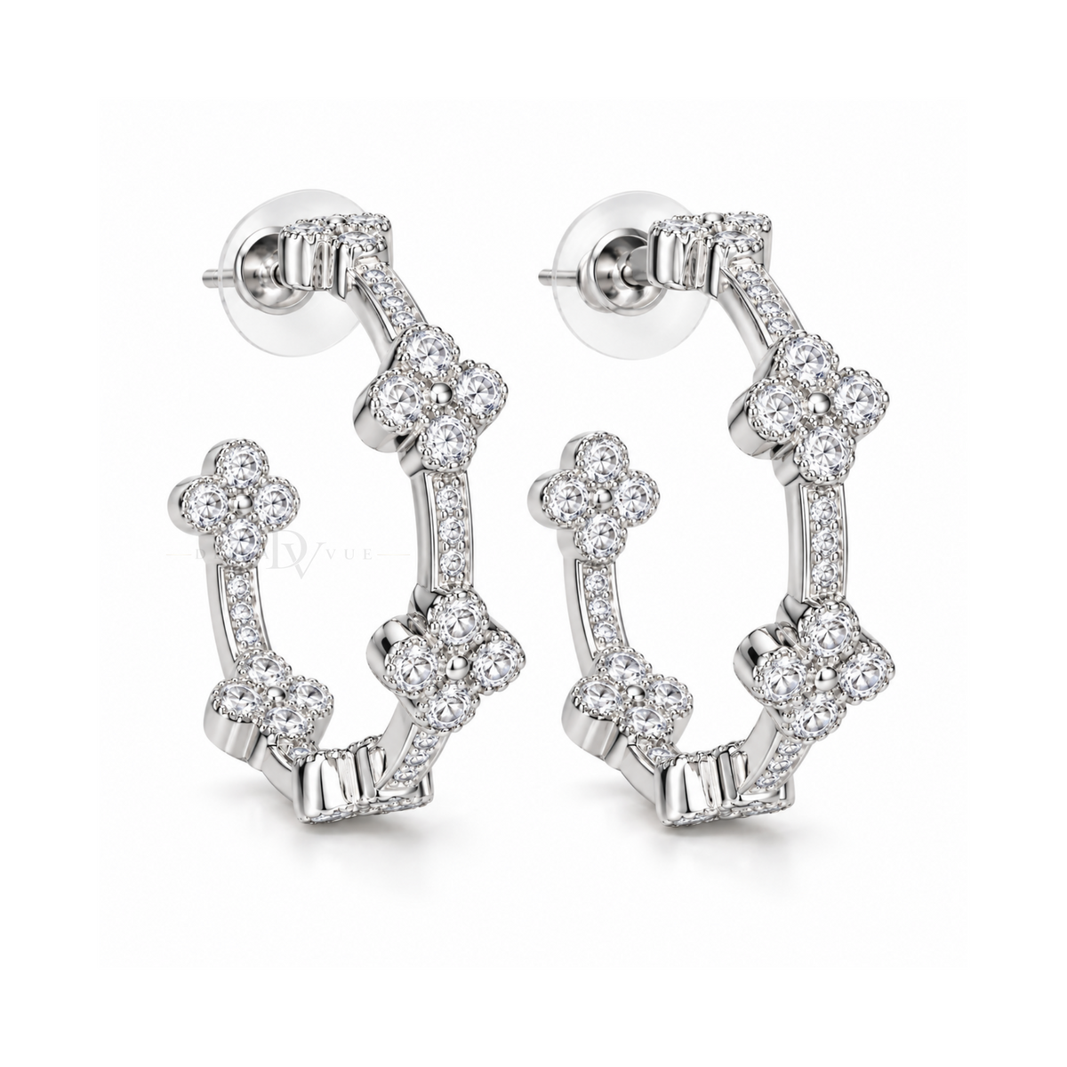 Fleur Sparkle | Floral Station Pavé Hoops