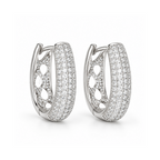 Pavé Cascade | Wide White Gold-Tone Hoops