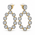 Midnight Oval | Black Pavé Drop Earrings