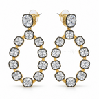 Midnight Oval | Black Pavé Drop Earrings