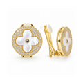 Pearl Clover | Pavé Clip-On Earrings