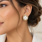 Pearl Clover | Pavé Clip-On Earrings