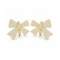 Golden Bow | Pavé Hoop Earrings