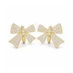 Golden Bow | Pavé Hoop Earrings