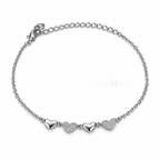 Trio Amour | Mixed Heart Anklet