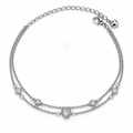 Double Devotion | Pavé Heart Anklet